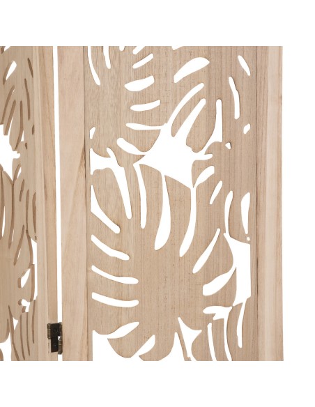 Paravent Palm H165 En Bois De Paulownia Beige Atmosphera