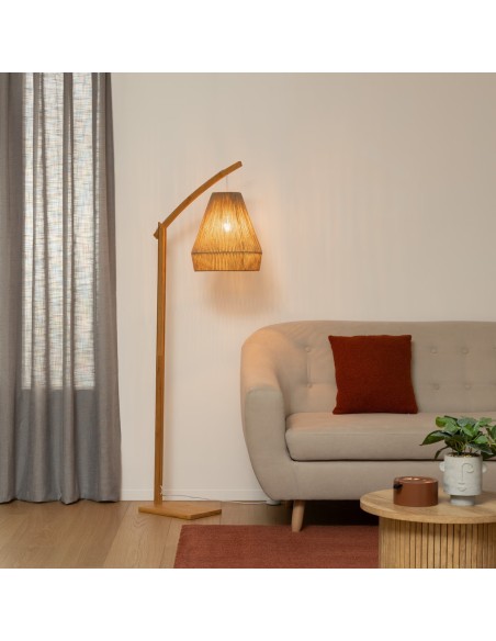 Lampadaire Arc Palm Cocktail H158 Bambou Naturel Atmosphera