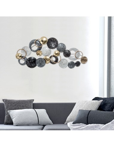 Décoration Mural En Métal Rond Lali Gris Atmosphera