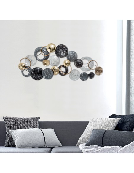Décoration Mural En Métal Rond Lali Gris Atmosphera