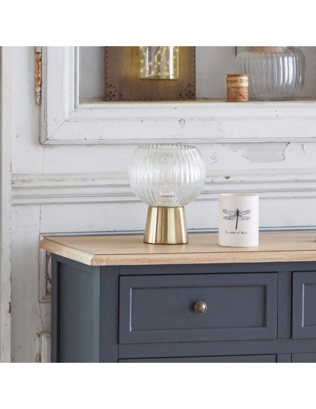 Lampe à poser En Verre Laye H19,5 Doré Atmosphera