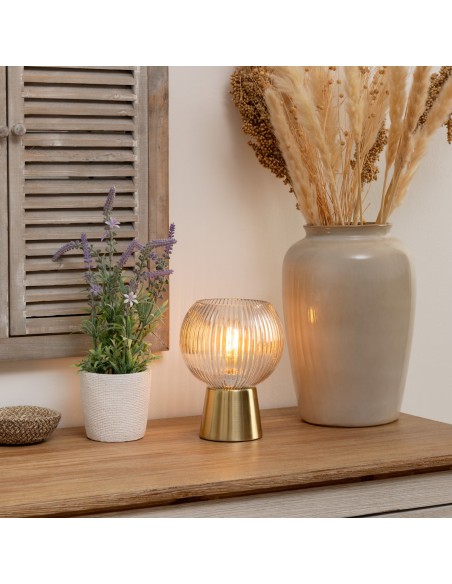 Lampe à poser En Verre Laye H19,5 Doré Atmosphera