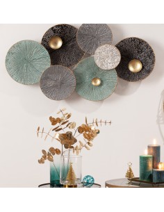 Décoration Murale En Métal Nenuphar Bleu Clair Atmosphera 2