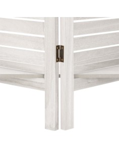 Paravent 3 Volets Avec 3 Étagères En Bois Tiam Blanc Atmosphera 2