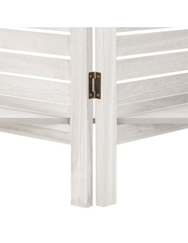 Paravent 3 Volets Avec 3 Étagères En Bois Tiam Blanc Atmosphera