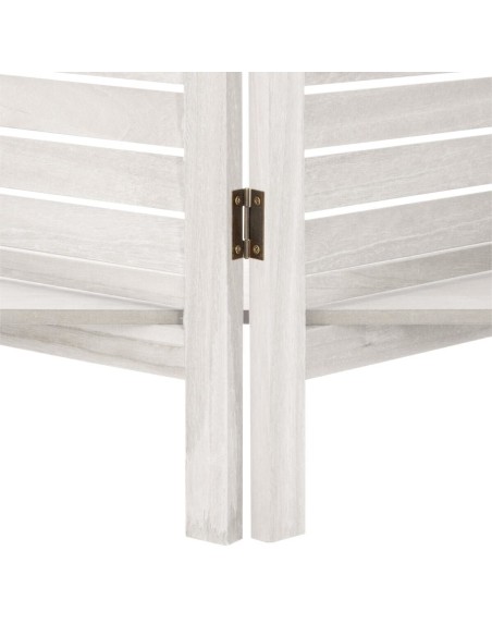 Paravent 3 Volets Avec 3 Étagères En Bois Tiam Blanc Atmosphera