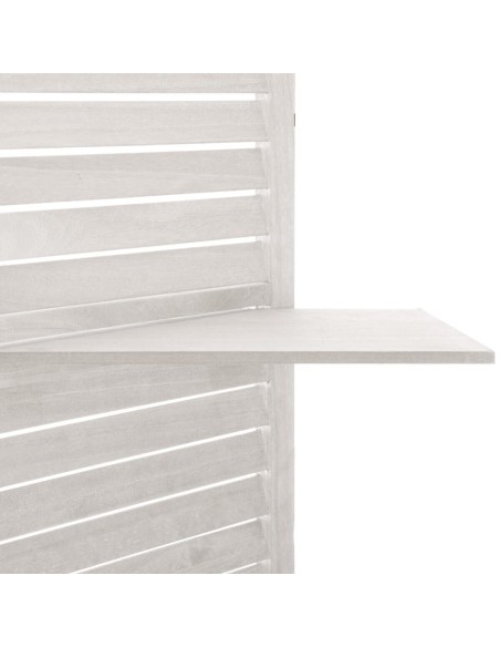 Paravent 3 Volets Avec 3 Étagères En Bois Tiam Blanc Atmosphera