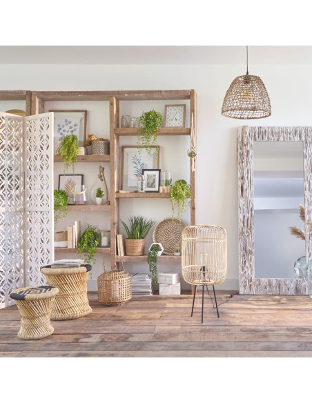 Paravent Rayan H170 En Bois De Paulownia Blanc Atmosphera