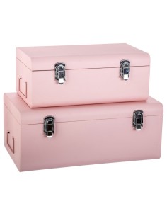 Lot de 2 cantines en métal Rose Atmosphera For Kids