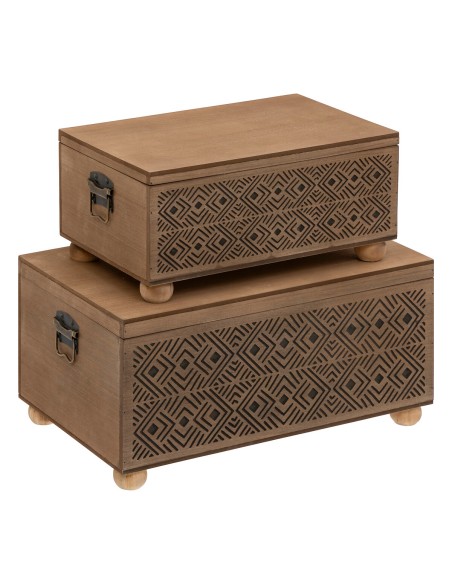 Lot de 2 malles Exotic panama Marron Atmosphera