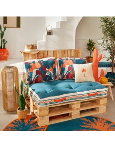 Coussin De Sol Palette Yucatan 120x80 Bleu Canard Atmosphera 2