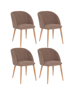 Lot De 4 Chaises Céleste Pieds Imitation Hêtre Taupe Atmosphera