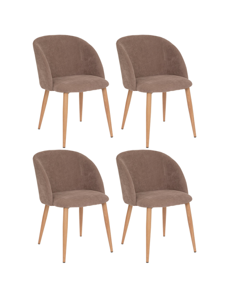 Lot De 4 Chaises Céleste Pieds Imitation Hêtre Taupe Atmosphera