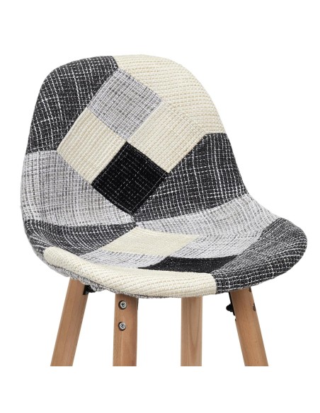 Lot De 2 Tabourets de bar Patchwork Gris Home Deco Factory