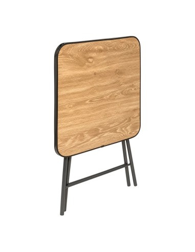 Table Pliante 60x60 En Métal Et Mélamine Beige Five