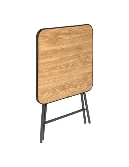 Table Pliante 60x60 En Métal Et Mélamine Beige Five