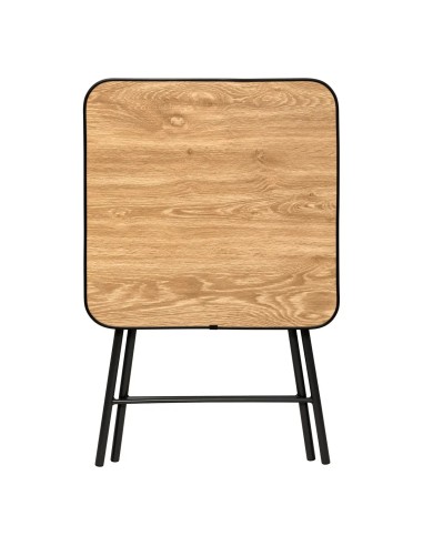 Table Pliante 60x60 En Métal Et Mélamine Beige Five