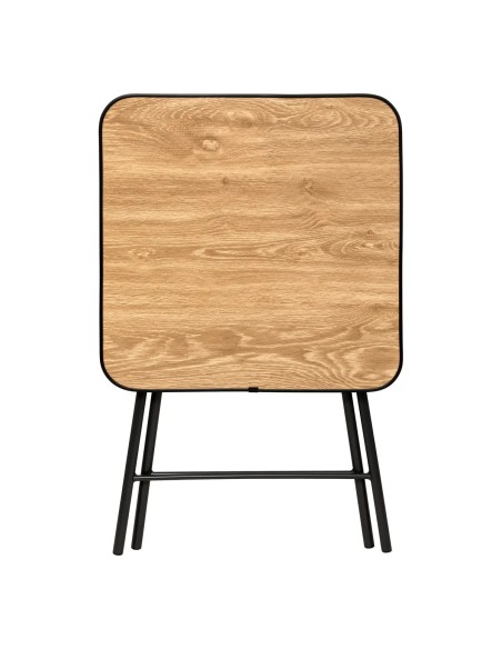 Table Pliante 60x60 En Métal Et Mélamine Beige Five