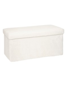 Pouf Pliant Double Ezzio Fourrure Blanc Atmosphera
