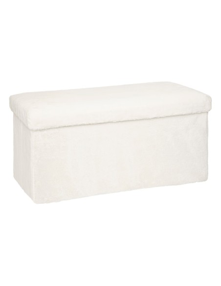 Pouf Pliant Double Ezzio Fourrure Blanc Atmosphera