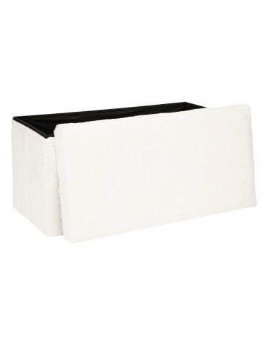 Pouf Pliant Double Ezzio Fourrure Blanc Atmosphera