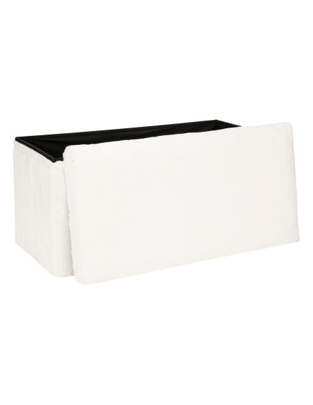 Pouf Pliant Double Ezzio Fourrure Blanc Atmosphera