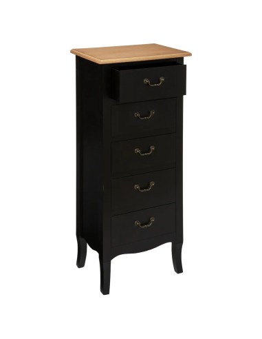 Chiffonnier 5 tiroirs Chrysa Noir Atmosphera