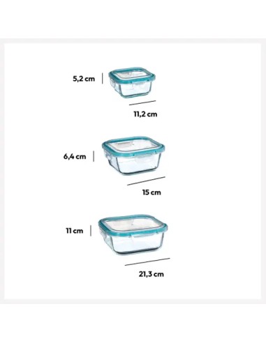 Lot De 3 Boites Clipeat Gm En Verre Five