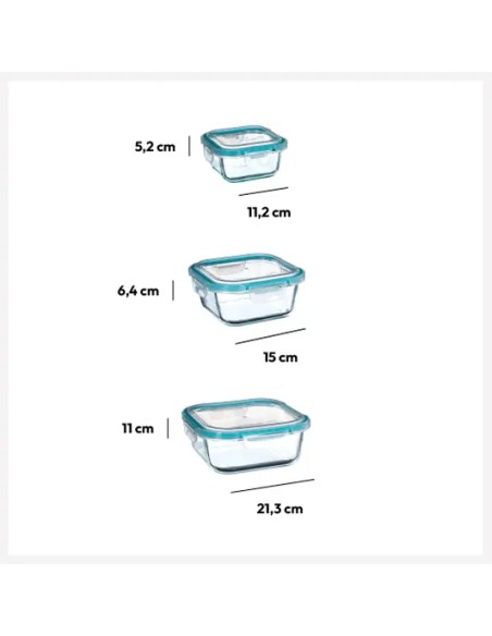 Lot De 3 Boites Clipeat Gm En Verre Five