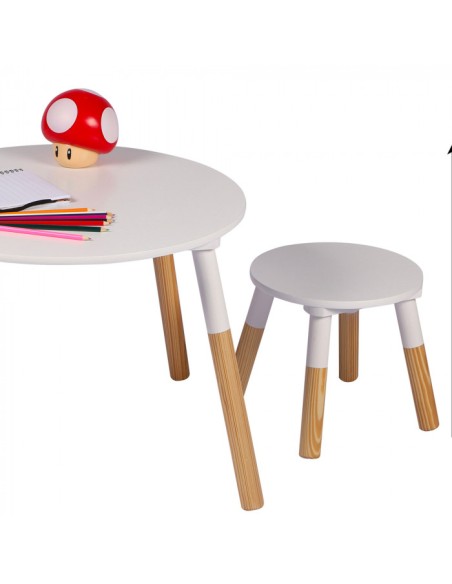 Table enfant avec 2 tabourets Blanc Judy Wild
