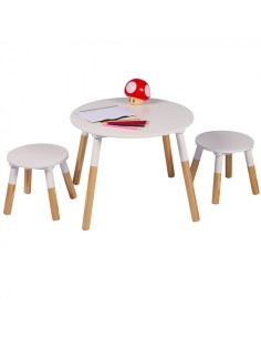 Table enfant avec 2 tabourets Blanc Judy Wild 2