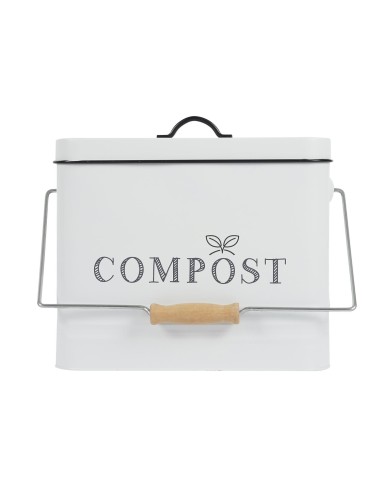 Poubelle À Composter En Métal 10l Blanc Home Deco Factory