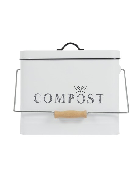 Poubelle À Composter En Métal 10l Blanc Home Deco Factory