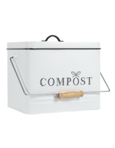 Poubelle À Composter En Métal 10l Blanc Home Deco Factory