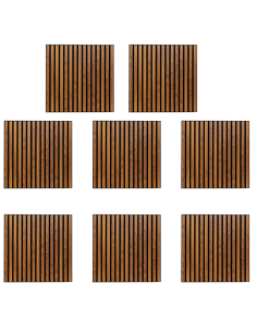 Lot De 8 Panneaux Mural Colva 60x60 Marron Tonka Atmosphera