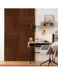 Lot De 8 Panneaux Mural Colva 60x60 Marron Tonka Atmosphera 2