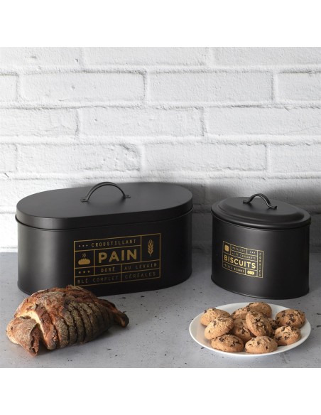 Boite À Pain En Métal Noir Cook Concept