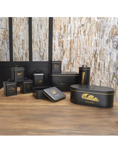 Boite À Pain En Métal Noir Doré Cook Concept