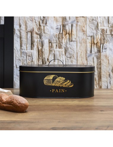 Boite À Pain En Métal Noir Doré Cook Concept