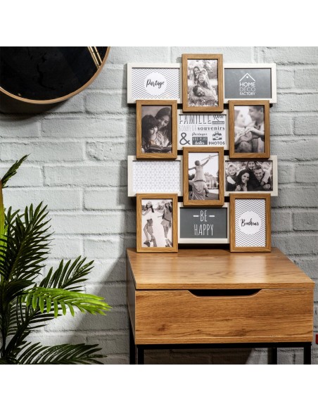 Pêle mêle 12 photos Beige Blanc Home Deco Factory