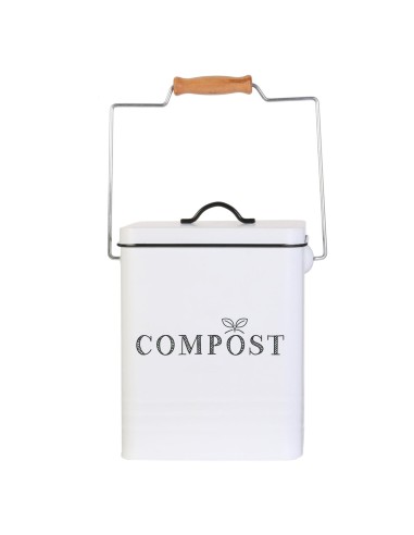 Poubelle À Composter En Métal 5l Blanc Home Deco Factory
