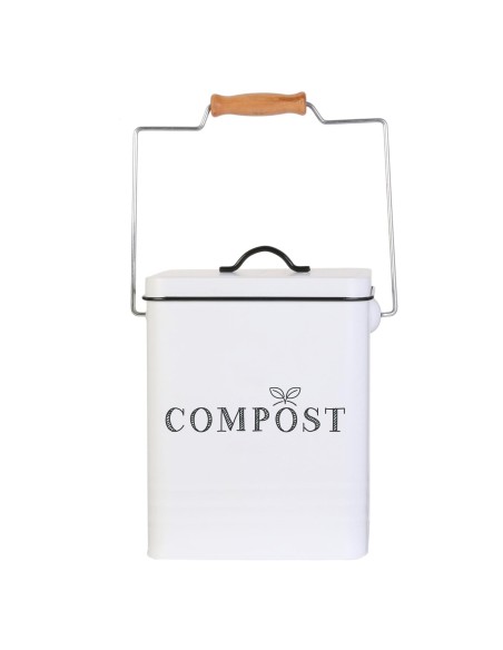Poubelle À Composter En Métal 5l Blanc Home Deco Factory