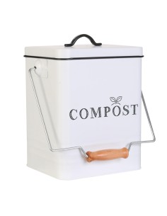 Poubelle À Composter En Métal 5l Blanc Home Deco Factory