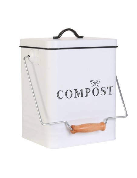 Poubelle À Composter En Métal 5l Blanc Home Deco Factory