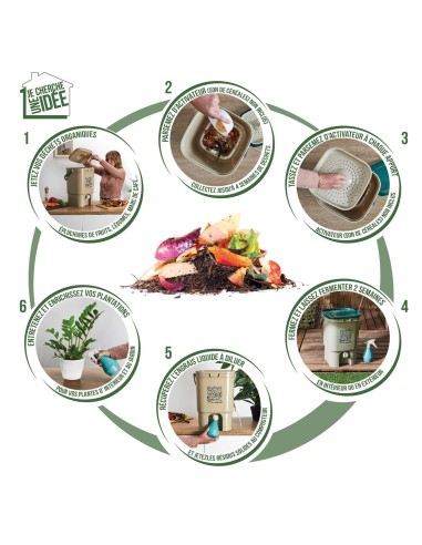 Composteur De Cuisine Beige 19L Home Deco Factory