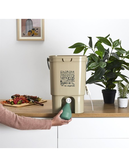 Composteur De Cuisine Beige 19L Home Deco Factory