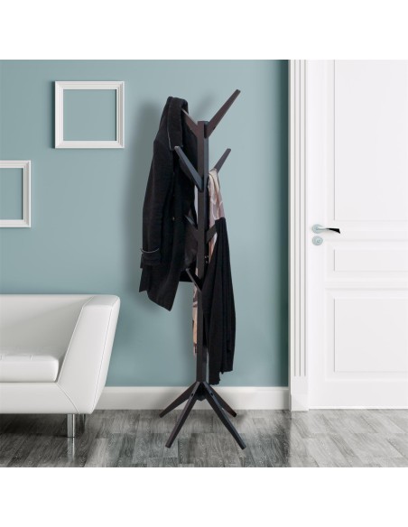 Portemanteau En Bois Arbre Noir Home Deco Factory