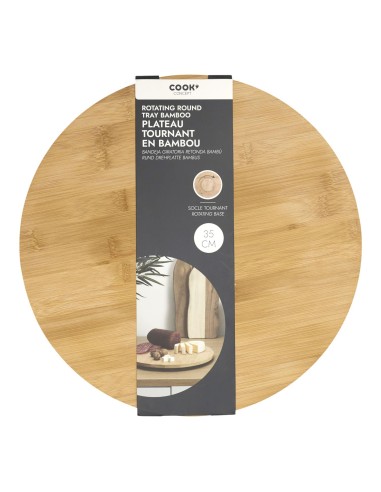 Plateau De Service Rond Tournant En Bambou Cook Concept