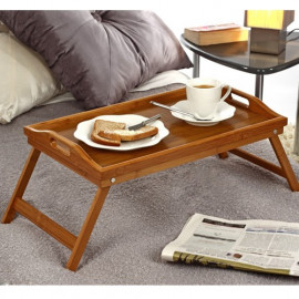 Plateau petit déjeuner au lit pliable en bambou 2