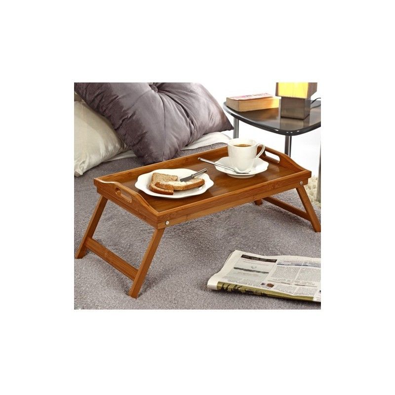 Plateau petit déjeuner au lit pliable en bambou